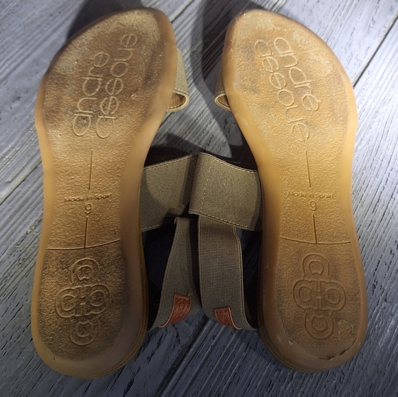 Andre Assous Made In Spain Featherweight Women's Tan Sandals Sz9 - Picture 3 of 10